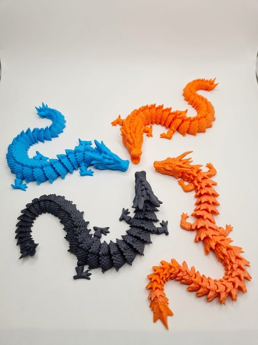 3D Printed Imperial Articulated Flexi-Dragon made from  - Buy online in India