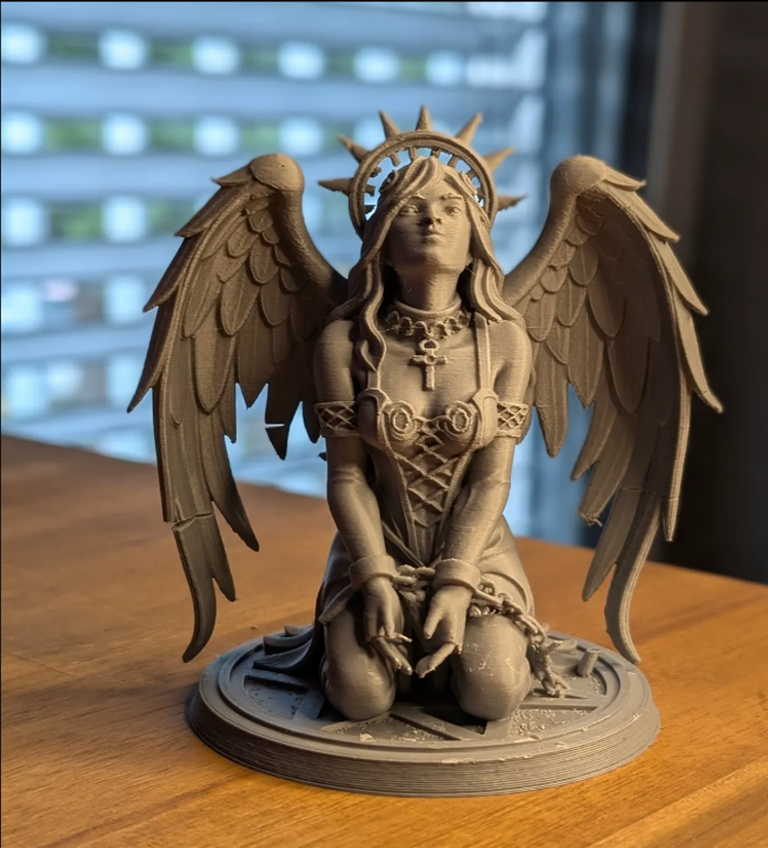 3D Printed Valeria - Fallen Angel made from Matte Black PLA - Buy online in India