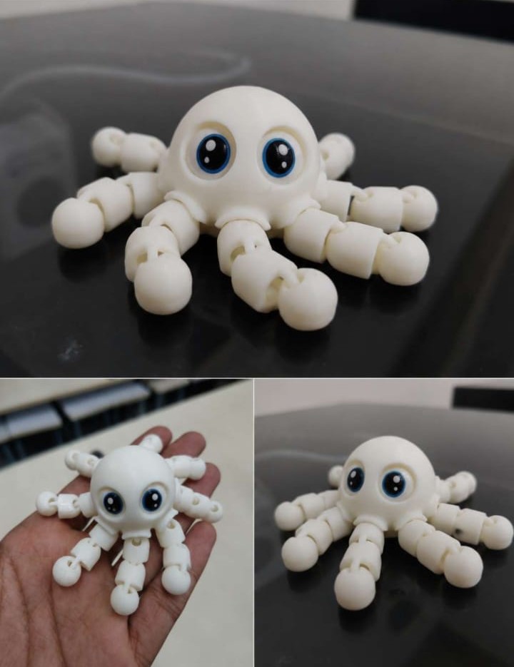 3D Printed Articulated Flexi-Octopus Fidget made from  - Buy online in India